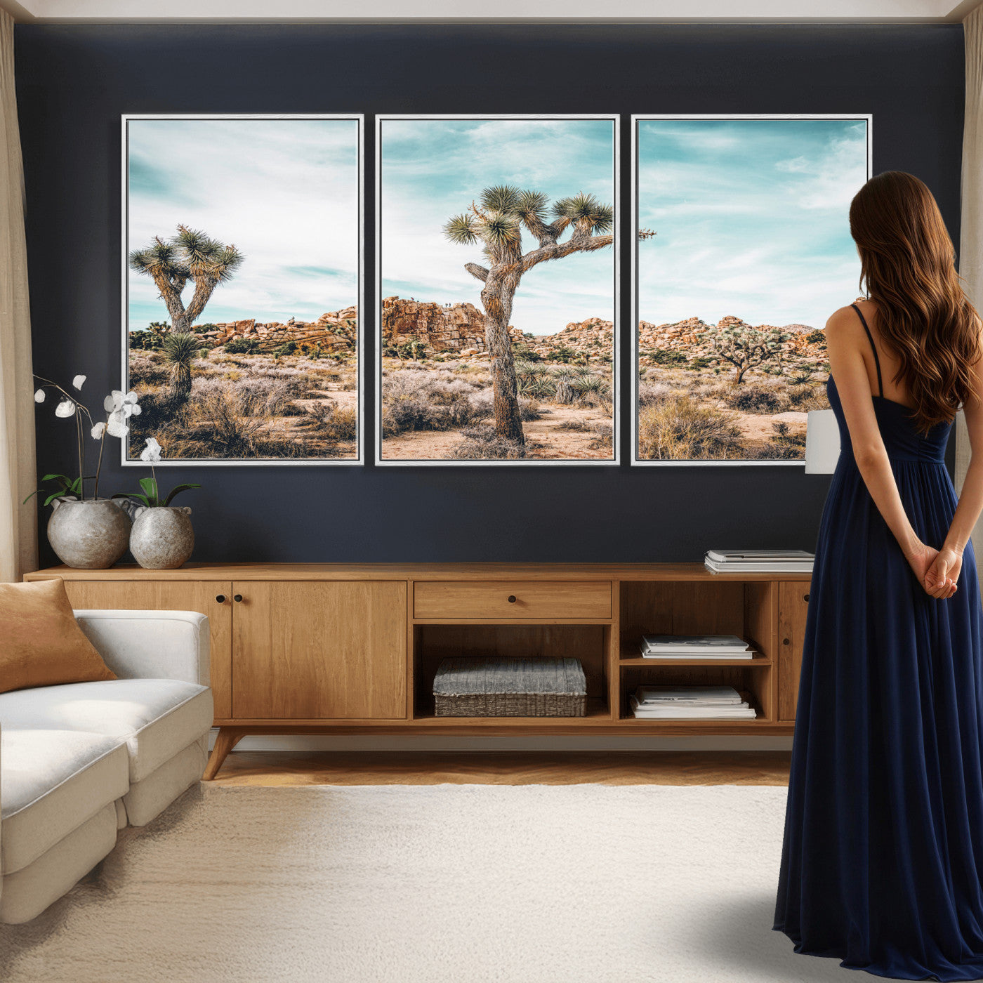 41451127-MGV-CV-36X24 - Joshua Tree National Park Canvas Wall Art Print, Desert Landscape Photography, Southwest Nature Decor - Ready to Hang