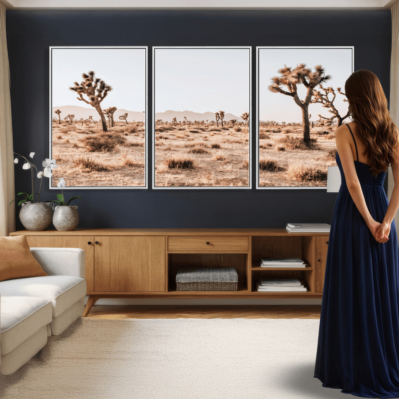 33549408-MGV-CV-36X24 - Joshua Tree Desert Canvas Wall Art Print, Desert Landscape Photography, Boho Southwest Wall Decor, Nature Canvas, Ready to Hang