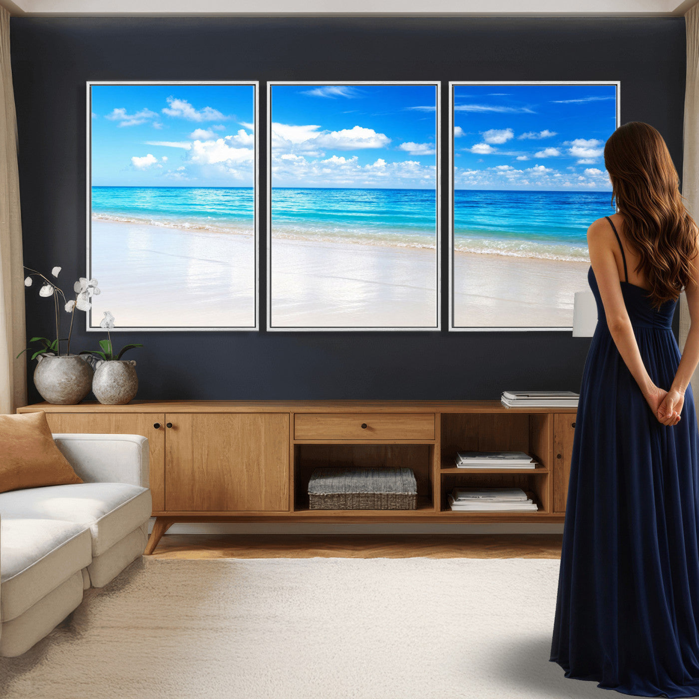 67491909-MGV-CV-36X24 - Tropical Beach Ocean Wall Art Canvas Print for Home Decor