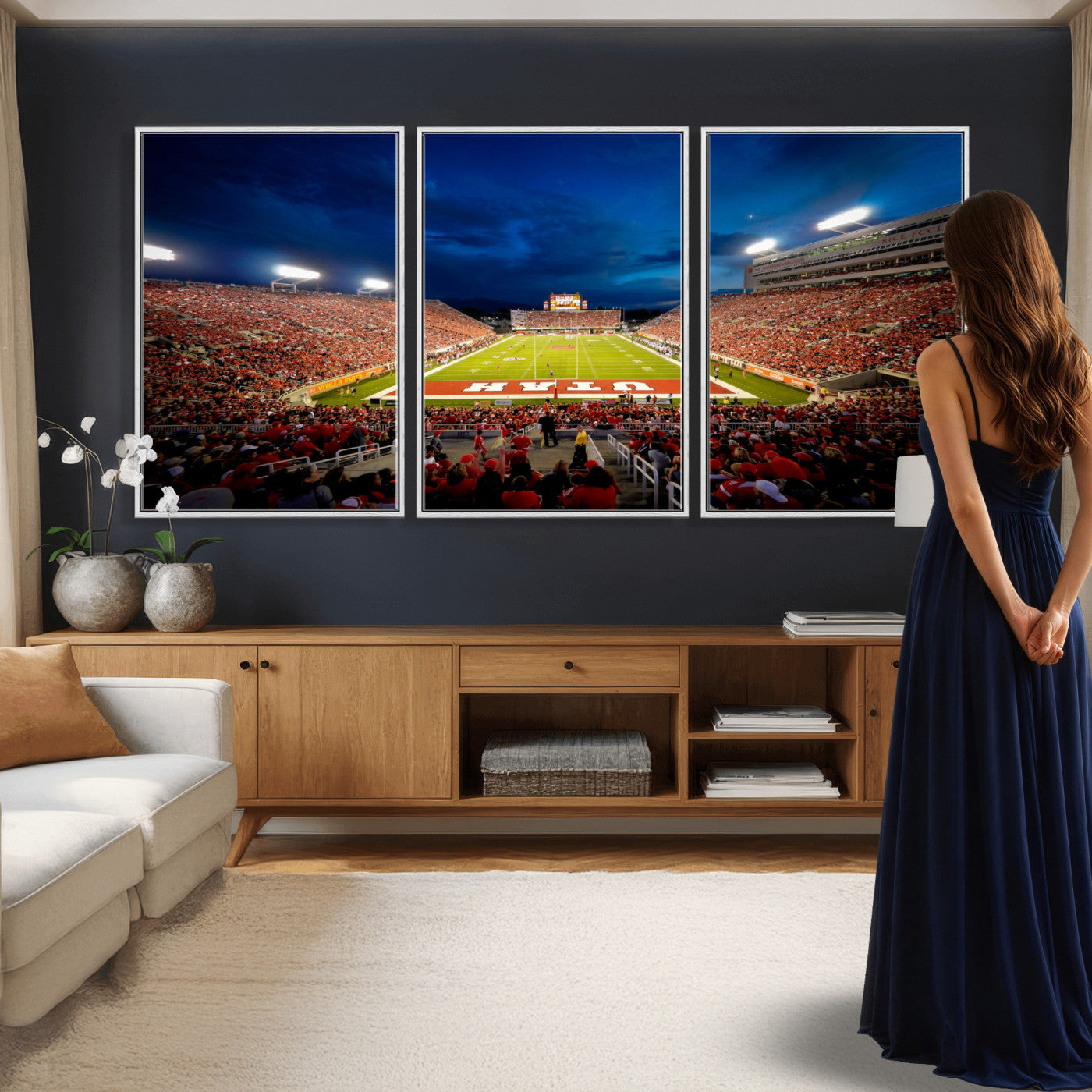 74019251-MGV-CV-36X24 - Rice-Eccles Stadium Wall Art Canvas Print - Utah Salt Lake City Stadium Print