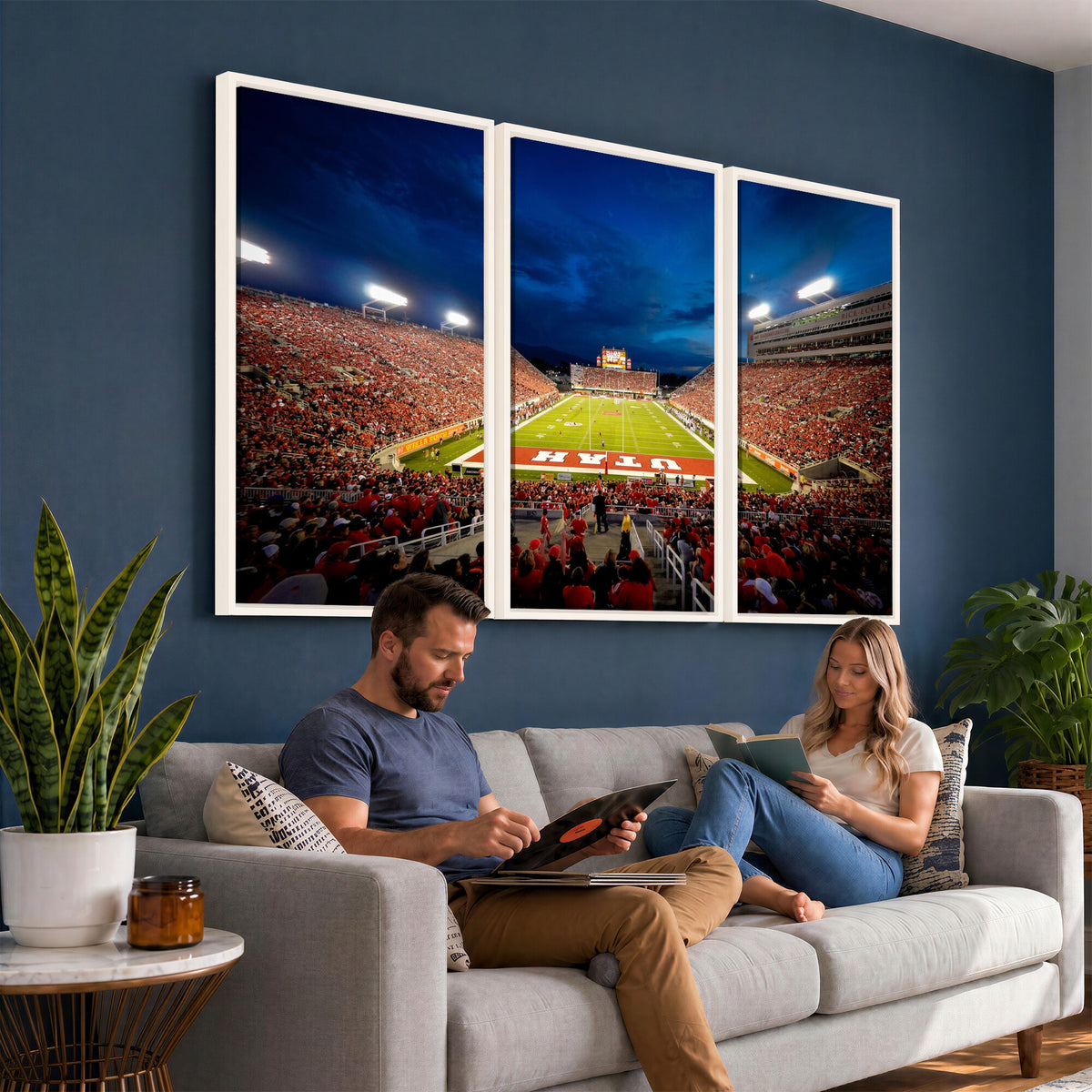 74019251-MGV-CV-36X24 - Rice-Eccles Stadium Wall Art Canvas Print - Utah Salt Lake City Stadium Print