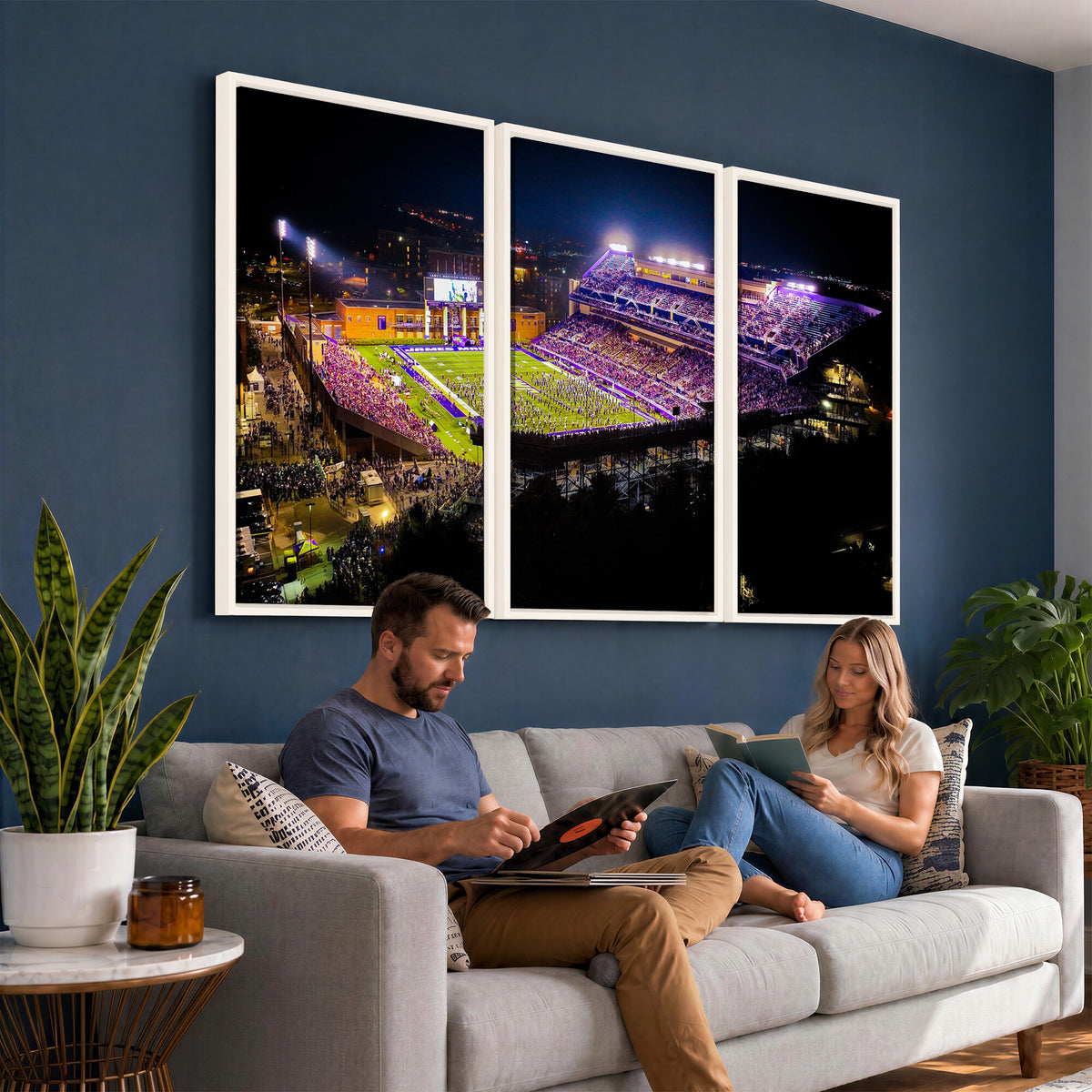 400867JMU2-MGV-CV-36X24 - JMU Stadium Wall Art Canvas Print for Game Room Decor - James Madison University Stadium