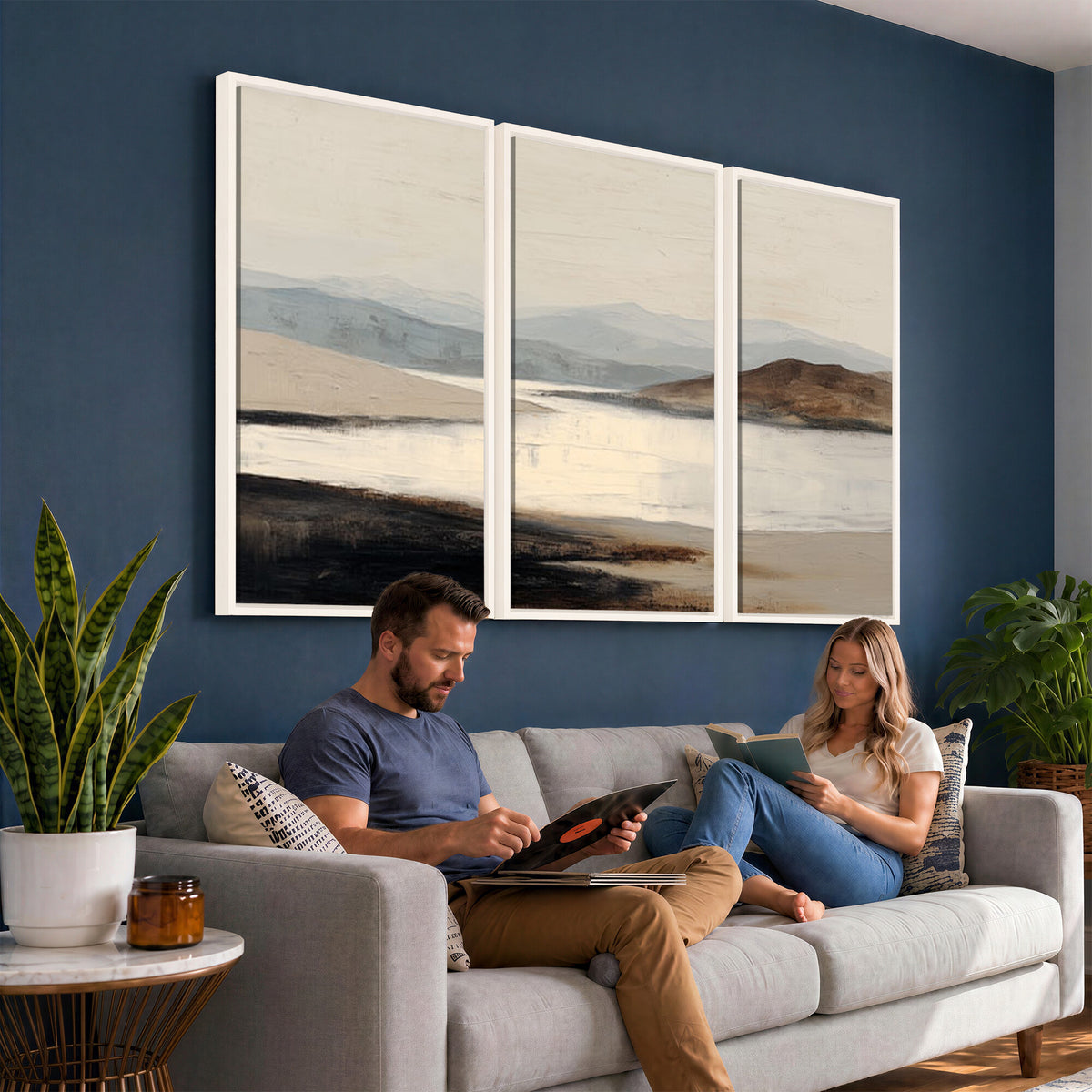 36873679-MGV-CV-36X24 - Modern Abstract Landscape Canvas Wall Art, Minimalist Nature Printing