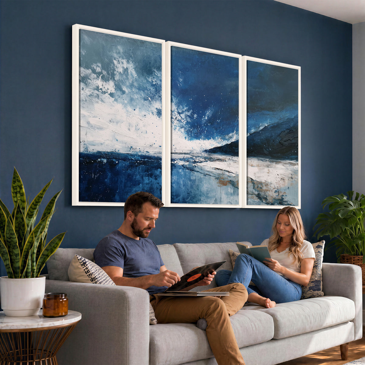 76136620-MGV-CV-36X24 - Extra Large Abstract Wall Art Canvas Print