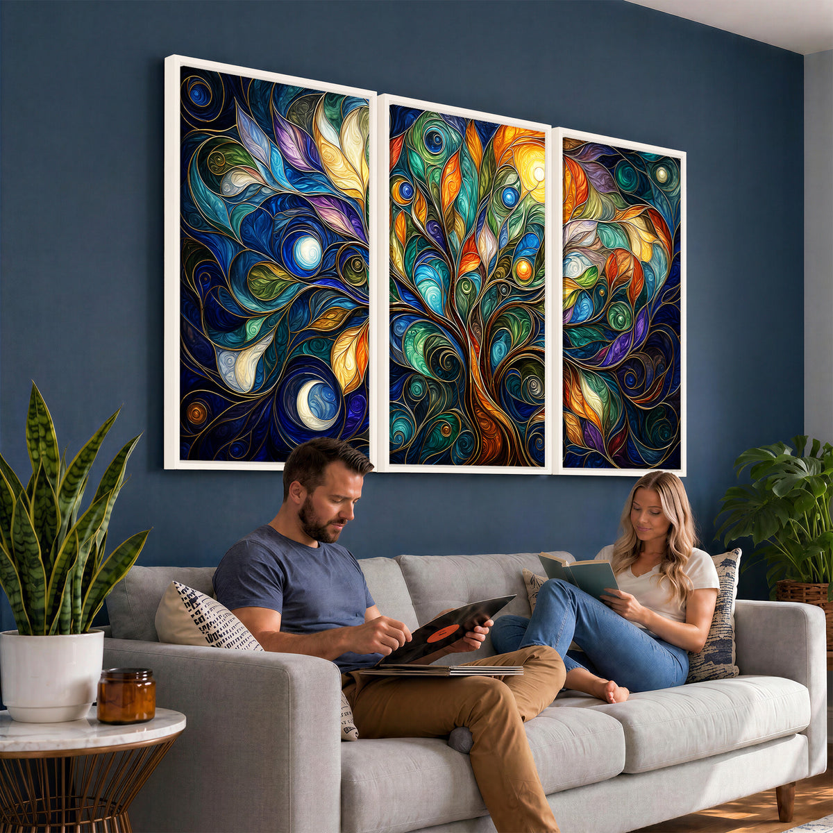 60127105-MGV-CV-36X24 - Psychedelic Tree Of Life Wall Art - Vibrant Swirl Cosmic Nature Decor