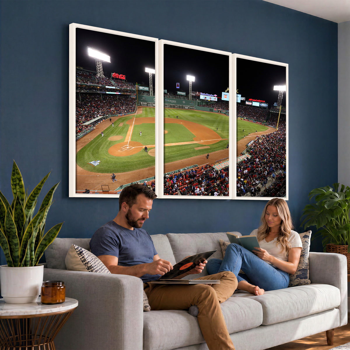 86945D-MGV-CV-36X24 - Fenway Park Boston Red Sox Baseball Stadium Wall Art Canvas Print for Gift Baseball Lover MLB Wall Art College Dorm Wall Decor Baseball Gift