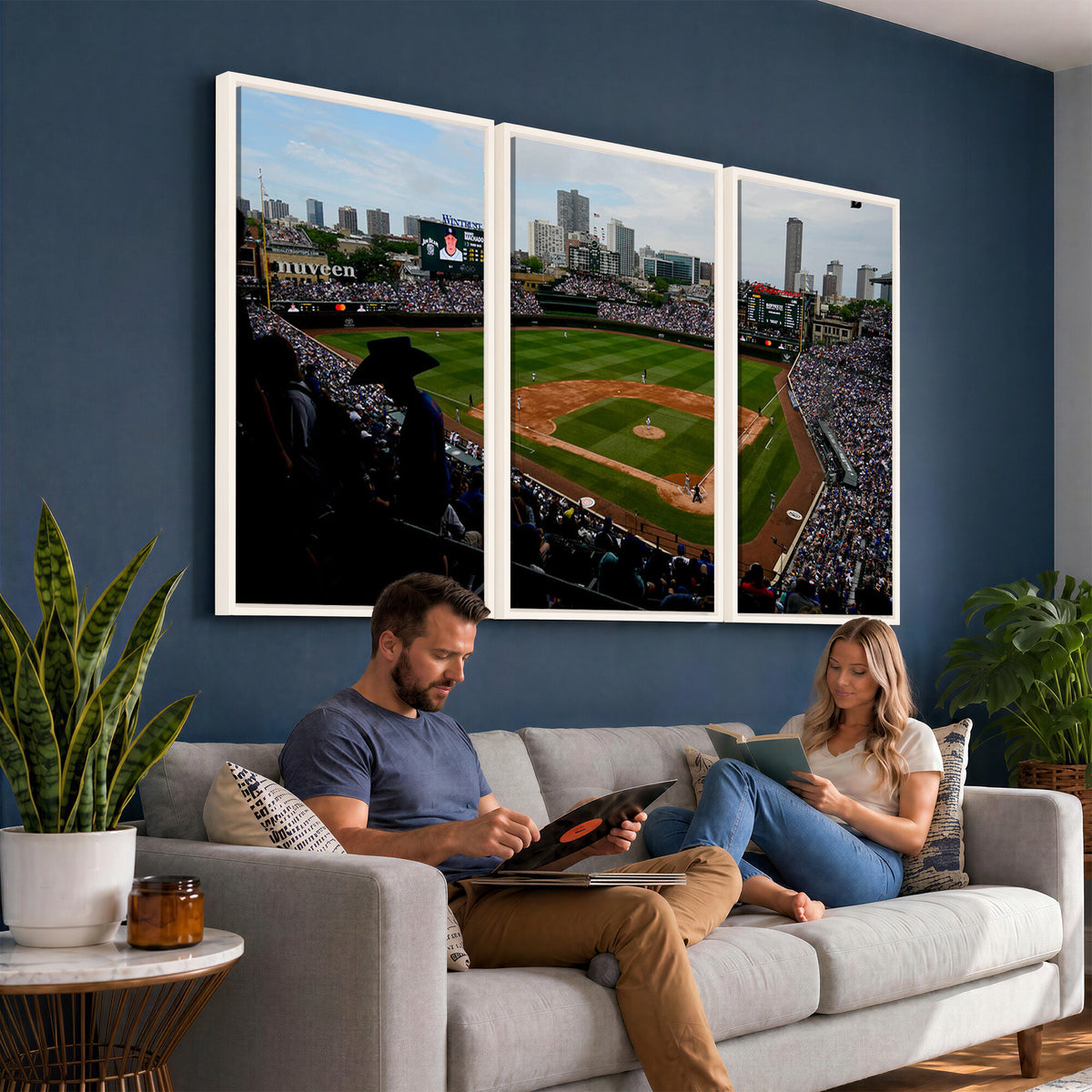 34859D-MGV-CV-36X24 - Chicago Cubs Baseball Team Print - Wrigley Field Stadium