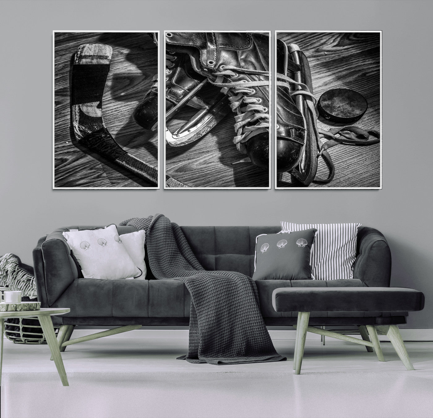 20553-MGV-CV-36X24-Old Pair of Mens Skates Wall Art Canvas, Men Skates Wall Art Print