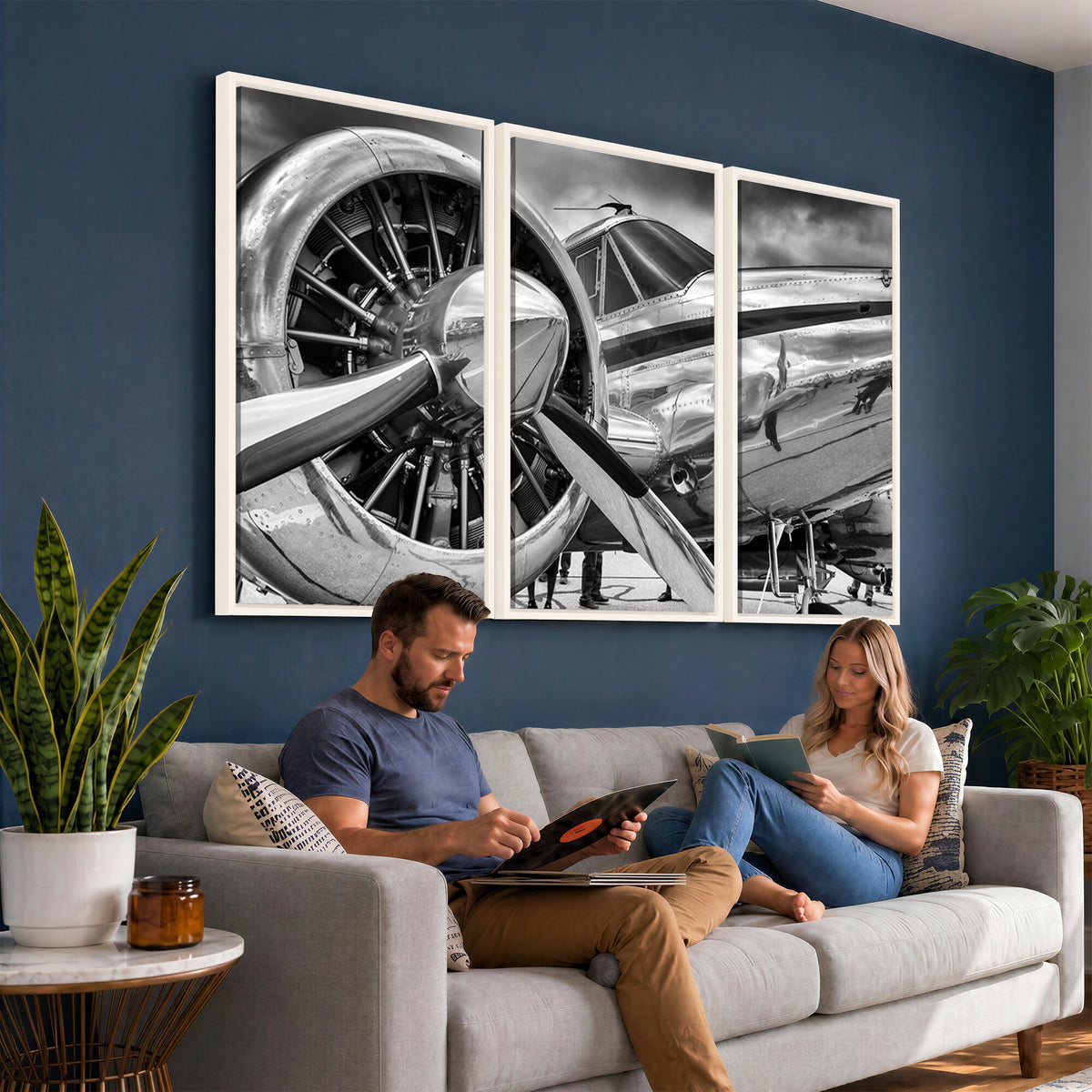 40672-MGV-CV-36X24 - Vintage Antique Airplane Wall Art Canvas Print