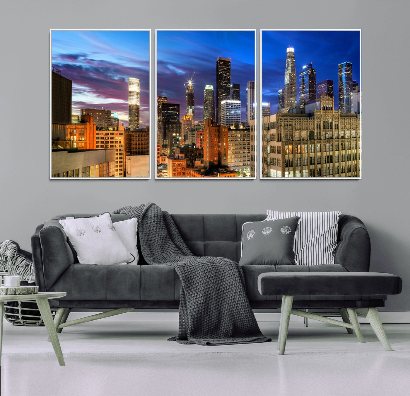 39051-MGV-FC-60X30-3P_White-Los Angeles Night Wall Art Canvas Print