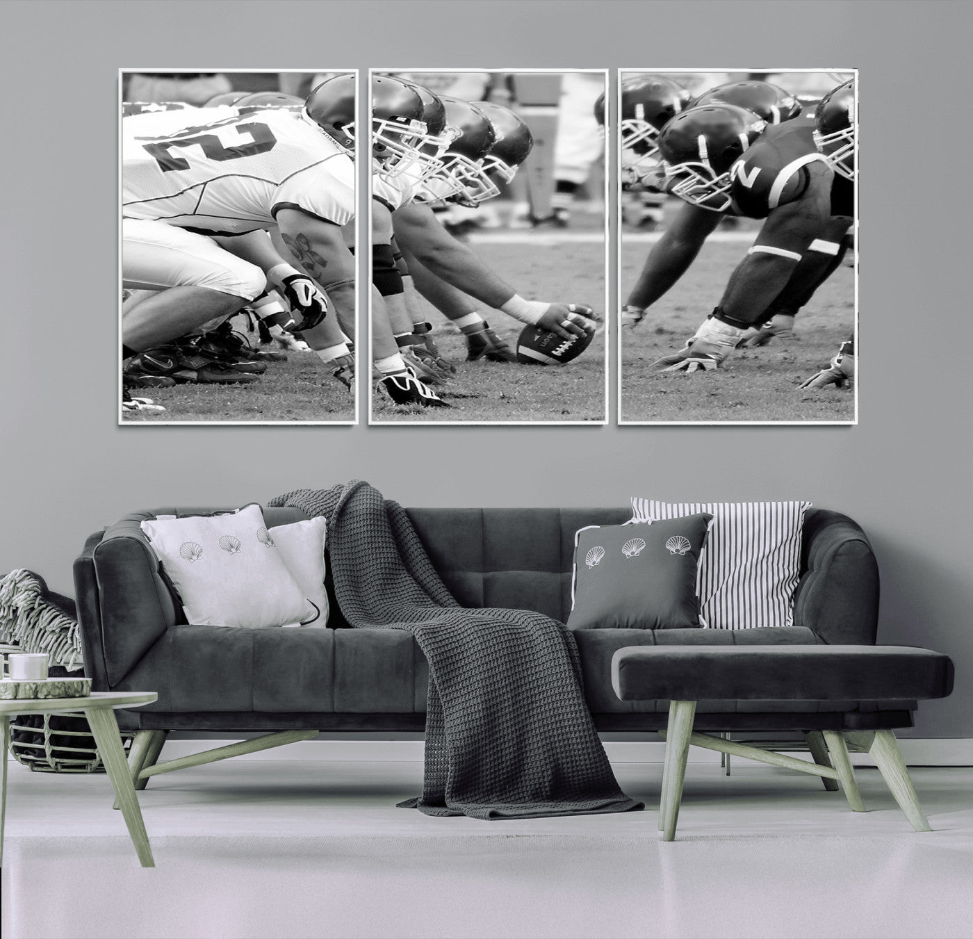 97432-MGV-FC-60X30-3P_White-American Football Player Wall Art Canvas Print