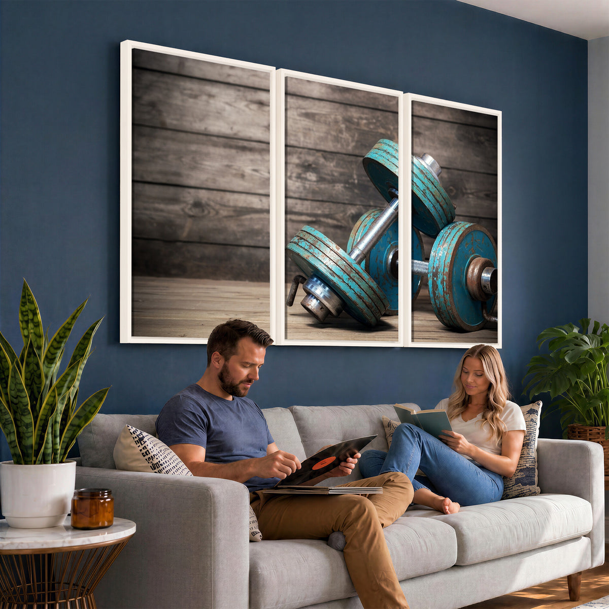 39364-MGV-CV-36X24 - Dumbbell and Sport Wall Art Canvas Print