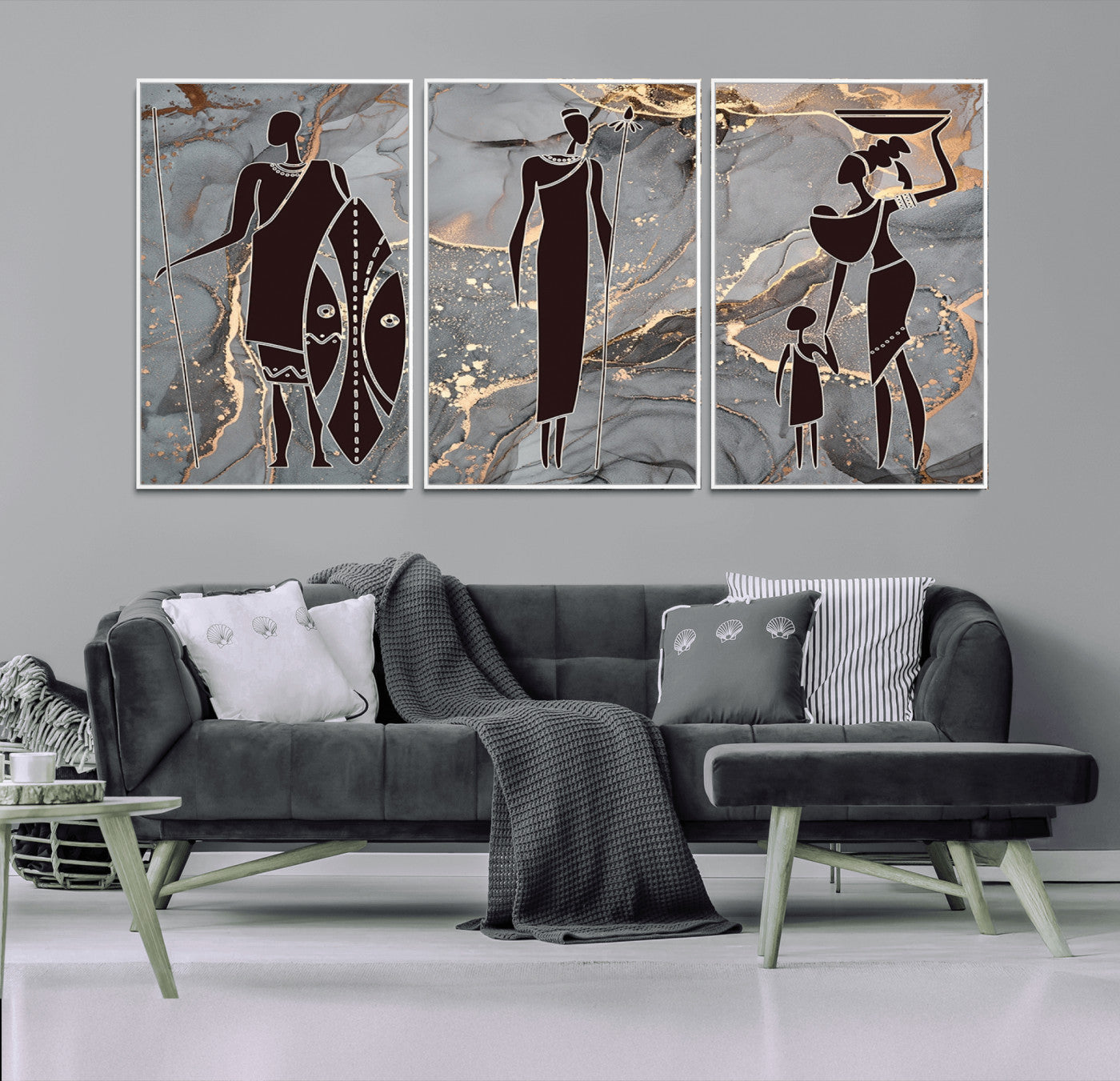 81756-MGV-CV-36X24-African American Wall Art – Elegant African Women Canvas Print, Modern Ethnic Painting for Living Room or Office Decor