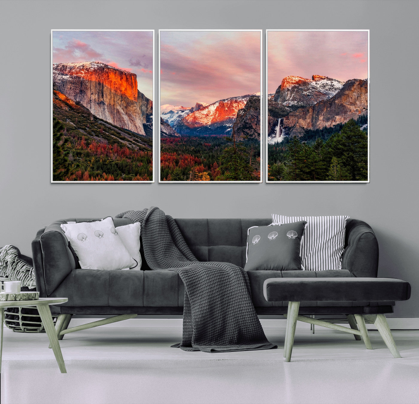 92086-MGV-FC-60X30-3P_White-Yosemite Half Dome Wall Art Canvas Print El Capitan