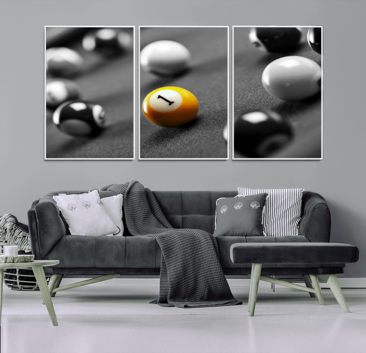 16722-MGV-CV-36X24-Wall Art Pool Table and Balls Canvas Print