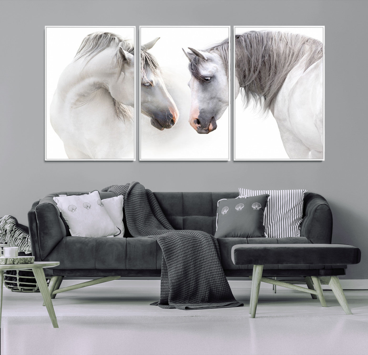 81129-MGV-CV-36X24-White Horse Wall Art Animal Canvas Print