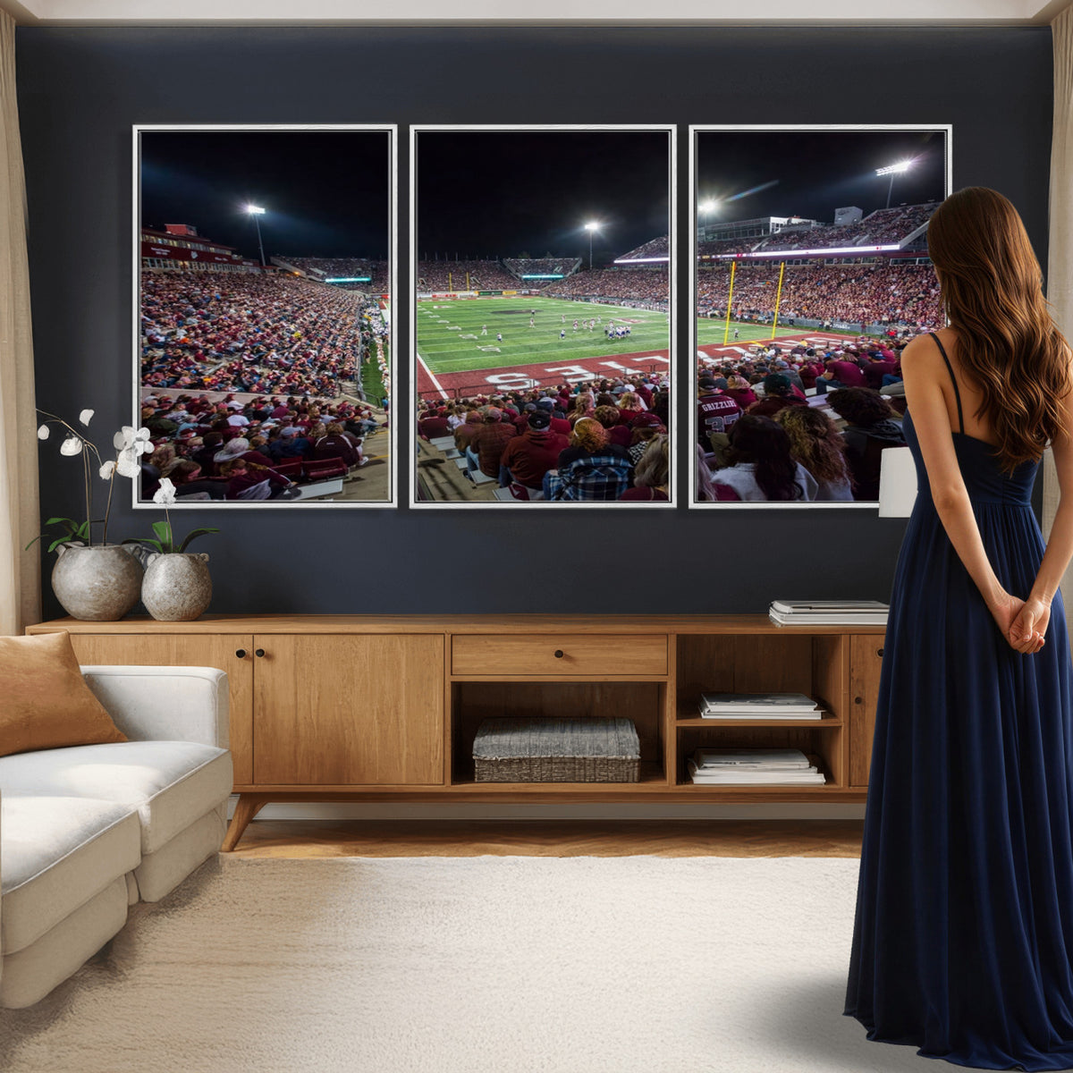 56191-MGV-CV-36X24 - Washington Grizzly Stadium American Football Wall Art Canvas Print, Sports Wall Art Print, Game Room Decor-1
