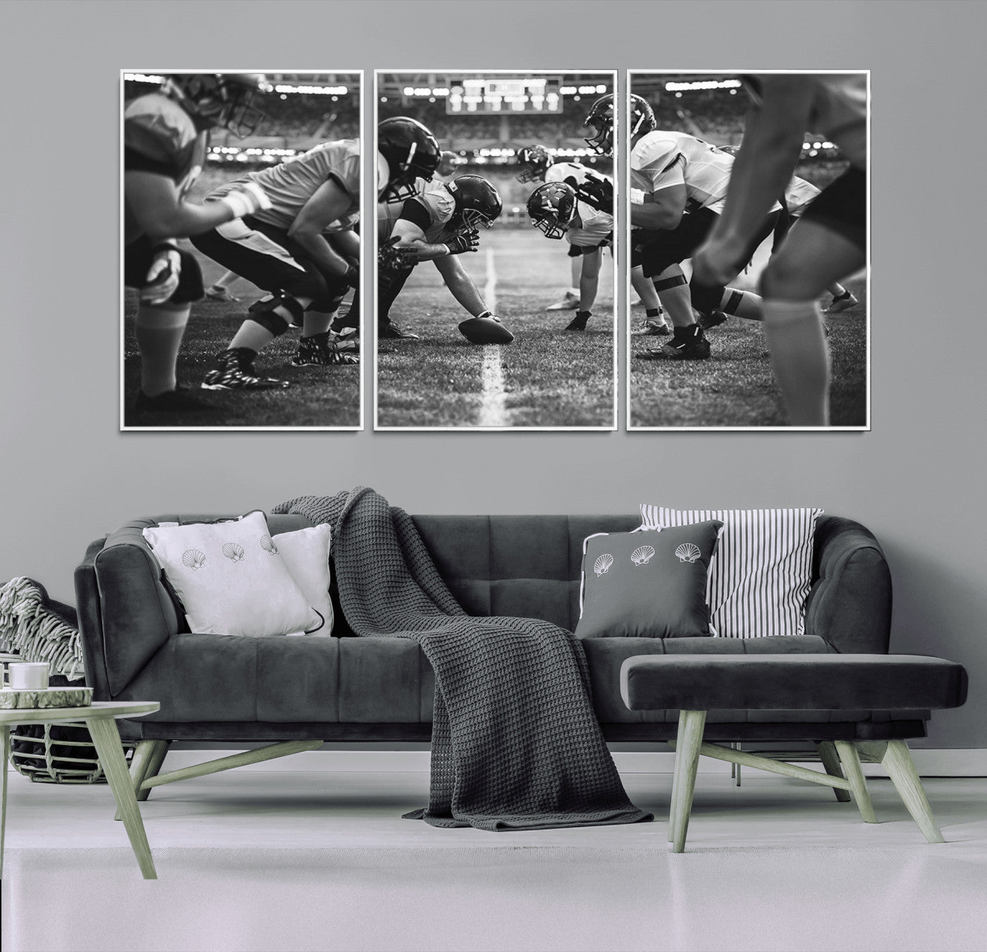 13273-MGV-CV-36X24-American Football Wall Art Canvas Print Framed Stadium Sport Wall Art Iconic Game Day Decor for Home, Office