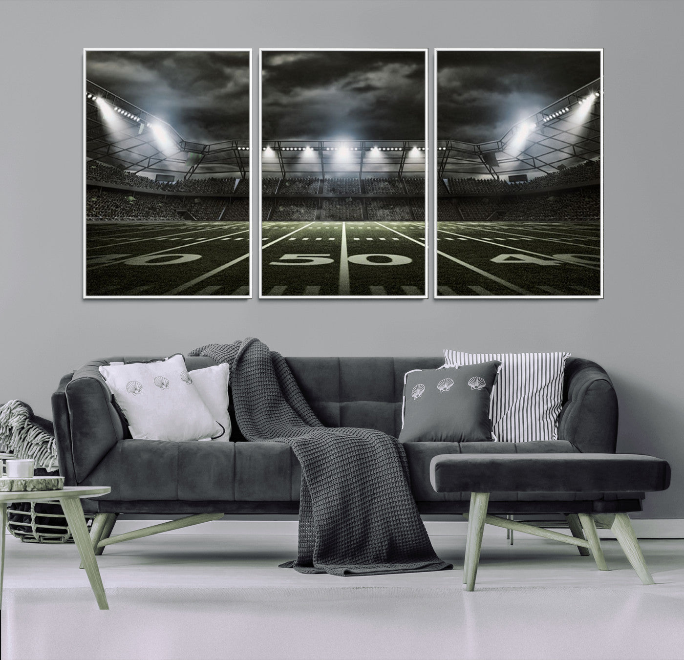 90107-MGV-CV-36X24-American Football Stadium Wall Art Canvas Print, Stadium Sport Wall Art Print