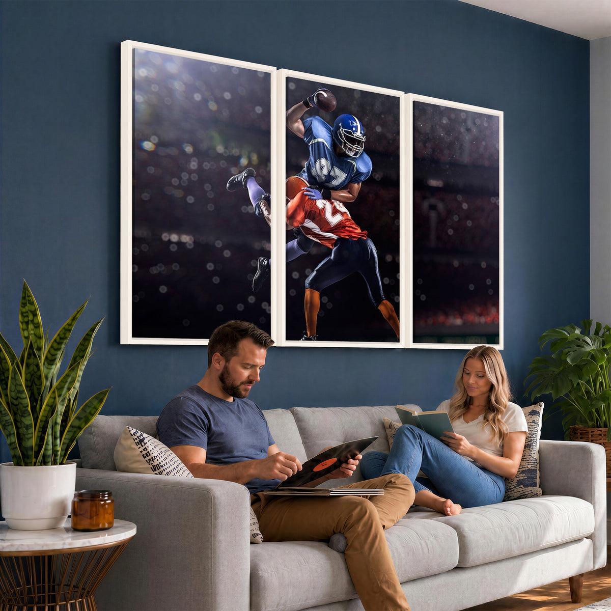 76491-MGV-CV-36X24 - American Football Wall Art Canvas Print, Stadium Sport Wall Art Print