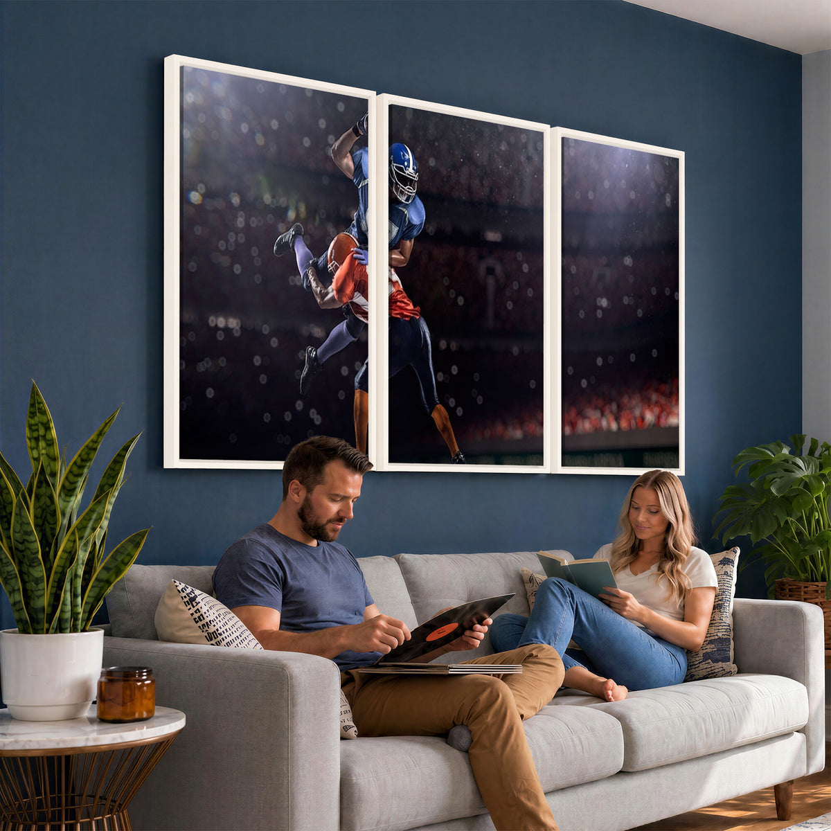 68009-MGV-CV-36X24 - American Football Wall Art Canvas Print, Stadium Sport Wall Art Print
