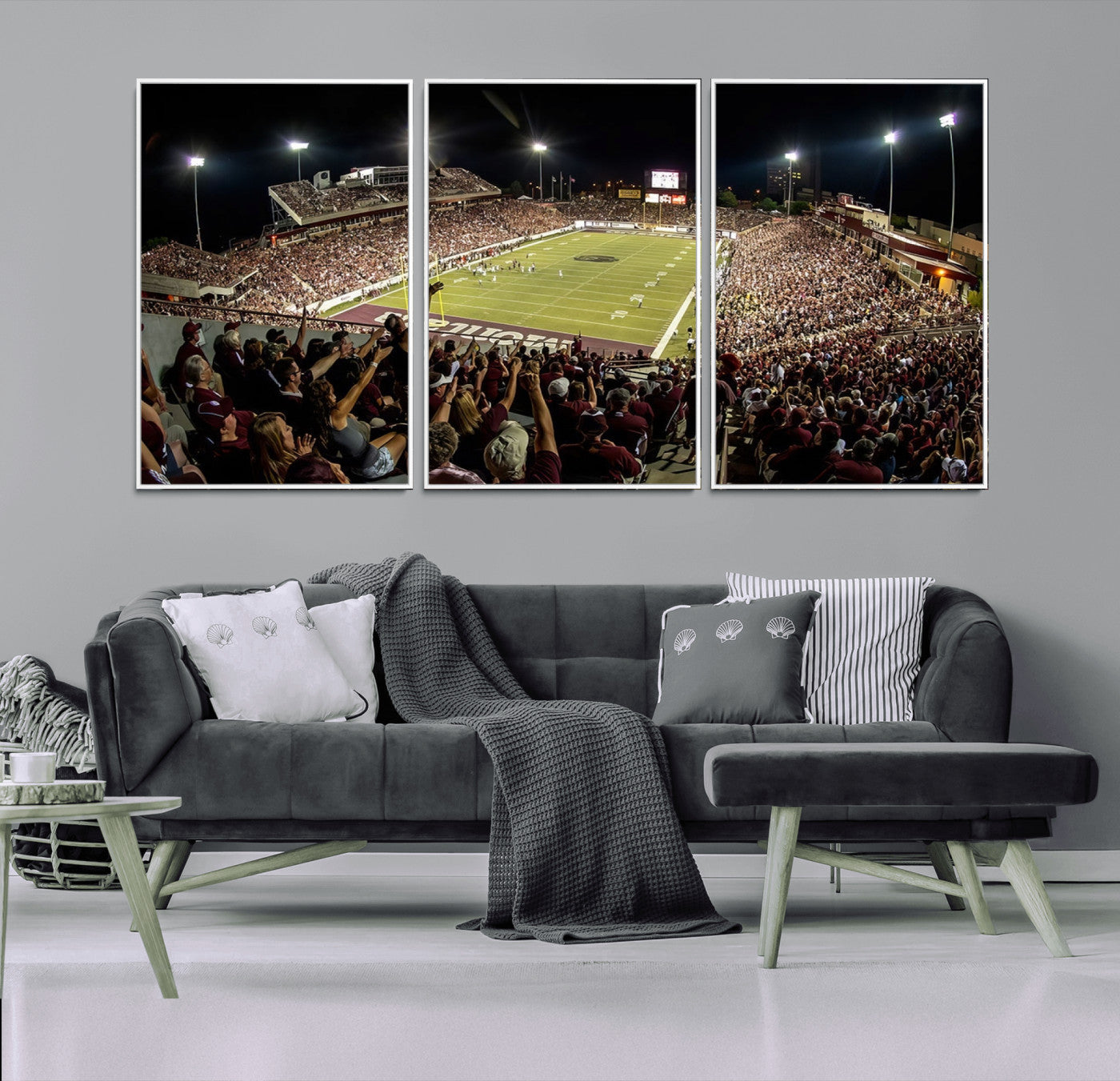 94126-MGV-CV-36X24-Washington-Grizzly Stadium Canvas Wall Art – Exciting Game Night Atmosphere Captured in Panoramic