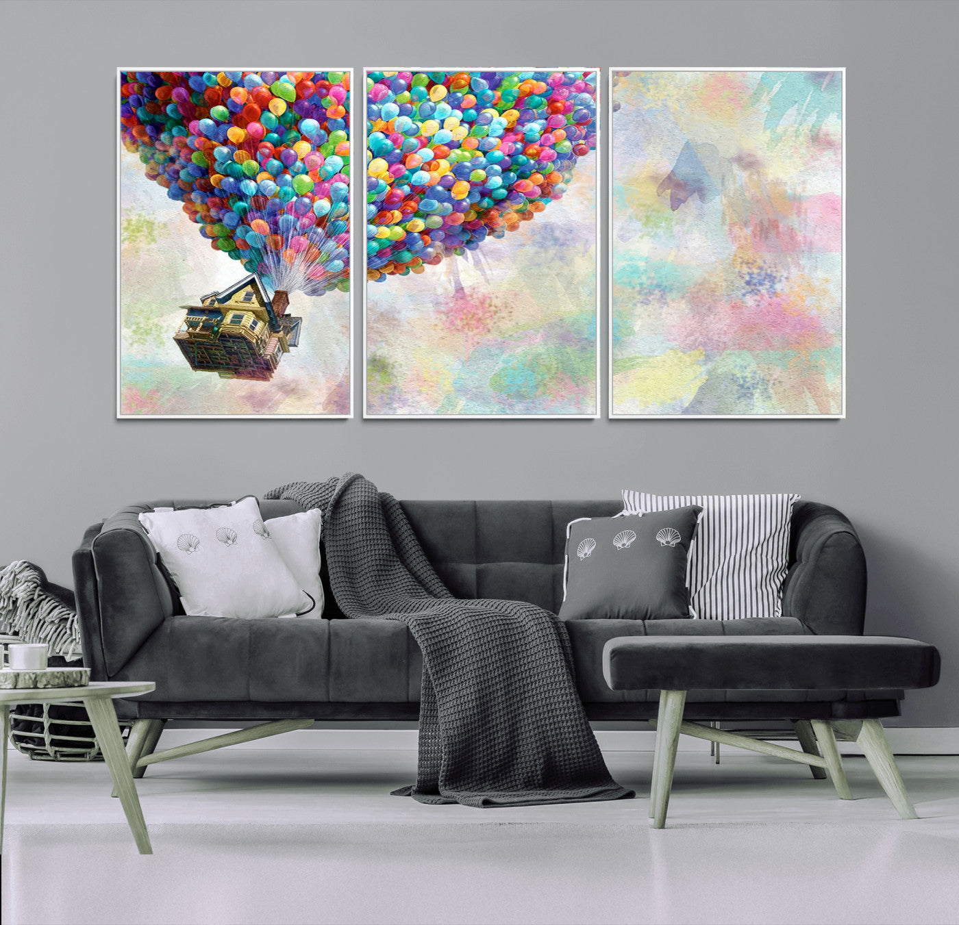MGV-FC-60X30-3P - Up Pixar Poster, Look Up Pixar Wall Art, Up Pixar Canvas, Kids Play Game Room Decor Wall Art