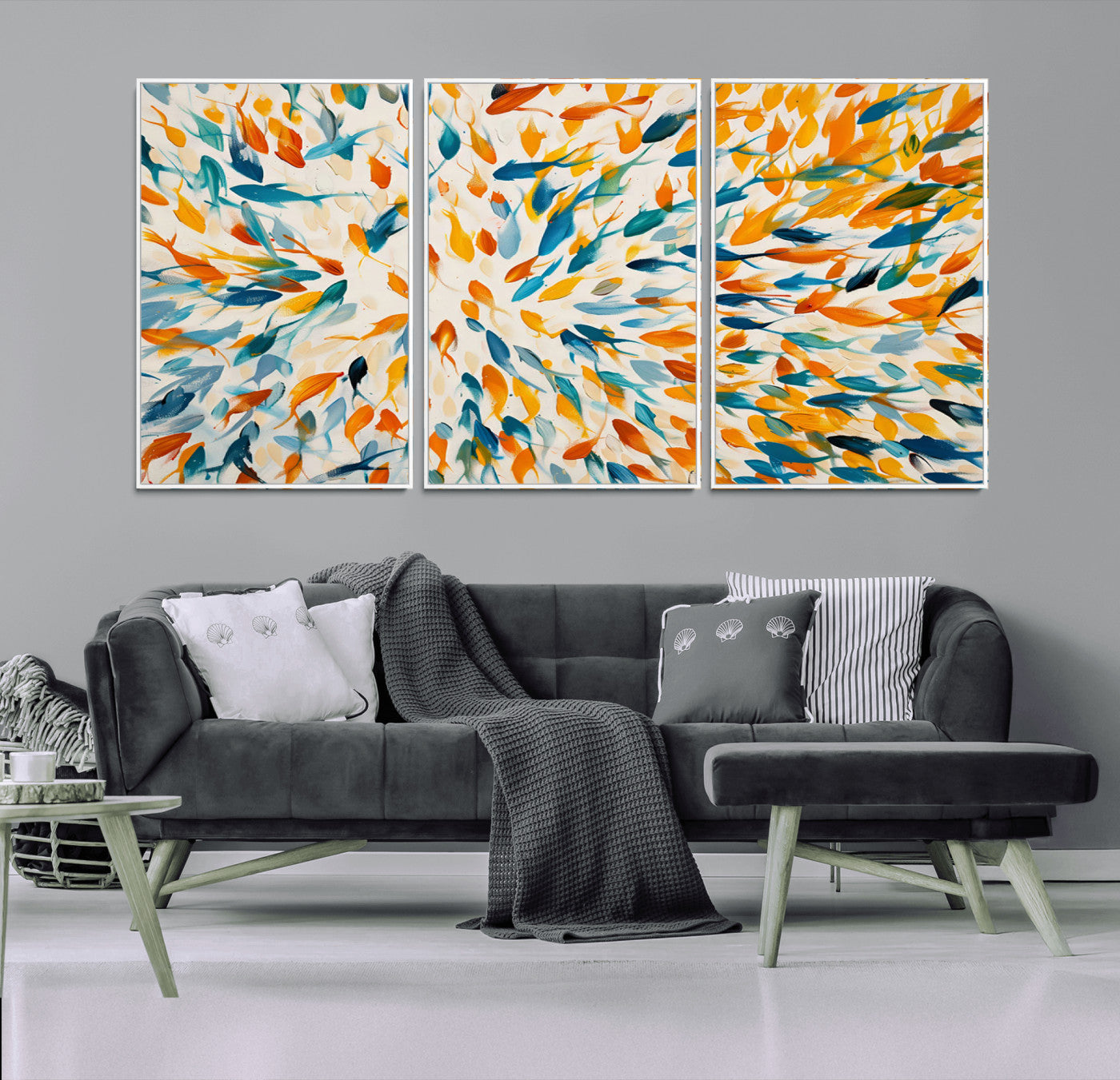 59969-MGV-CV-36X24-Colorful Fish Wall Art Print – Abstract Ocean-Inspired Wall Art for Modern Spaces | Framed Canvas,