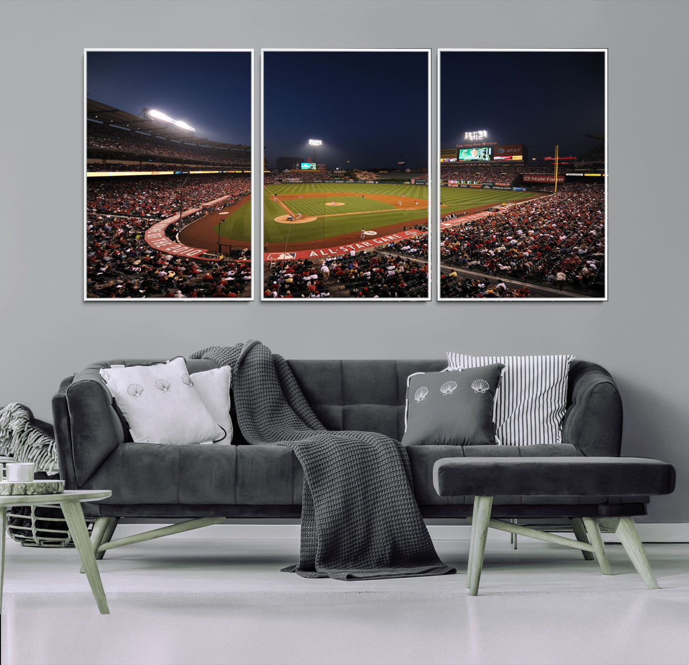 MGV-FC-60X30-3P - Los Angeles Angels Baseball Team Print - Anaheim Angel Stadium Wall Art Canvas Print