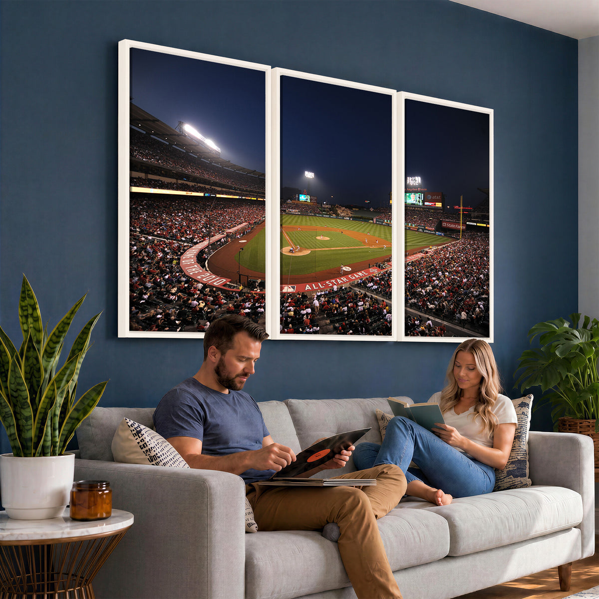 88896-MGV-CV-36X24 - Los Angeles Angels Baseball Team Print, Anaheim Angel Stadium Wall Art