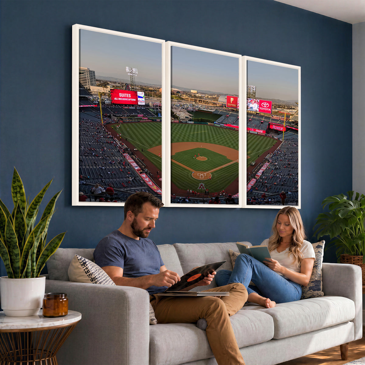 45864-MGV-CV-36X24 - Los Angeles Angels Baseball Canvas Print, Anaheim Angel Stadium Wall Art