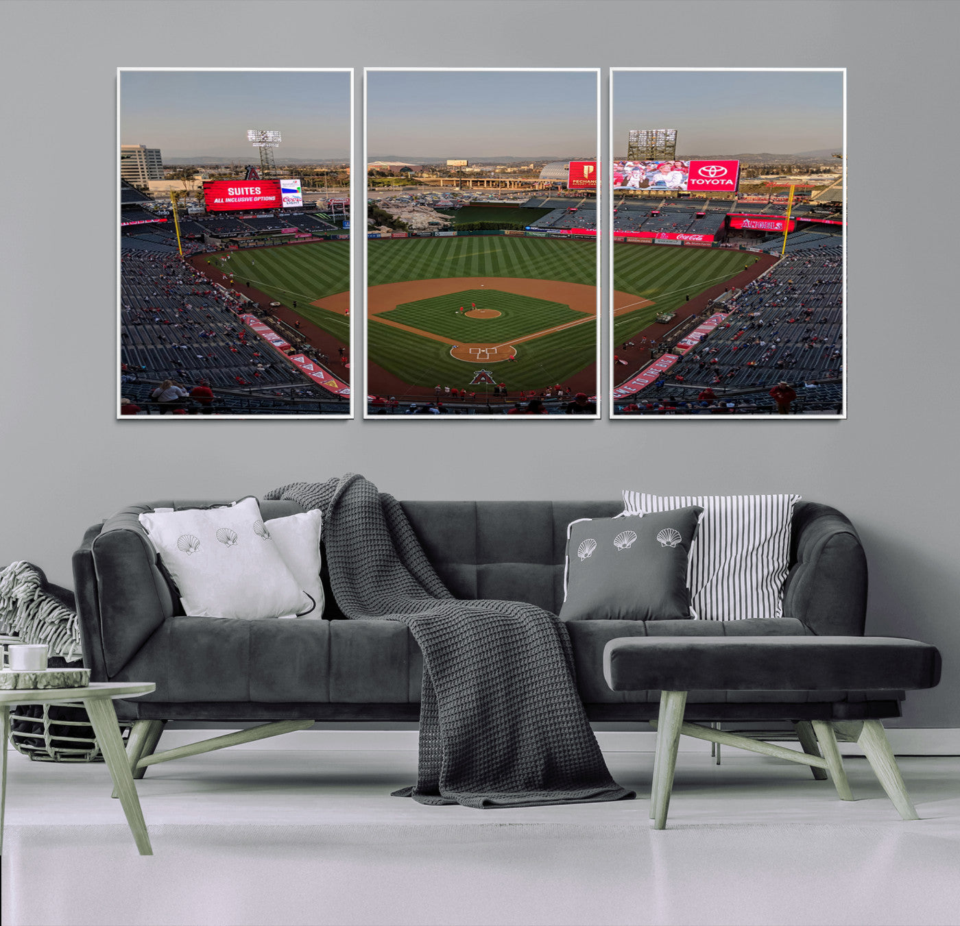 MGV-FC-60X30-3P - Los Angeles Angels Baseball Canvas Print - Anaheim Angel Stadium Wall Art Canvas Print