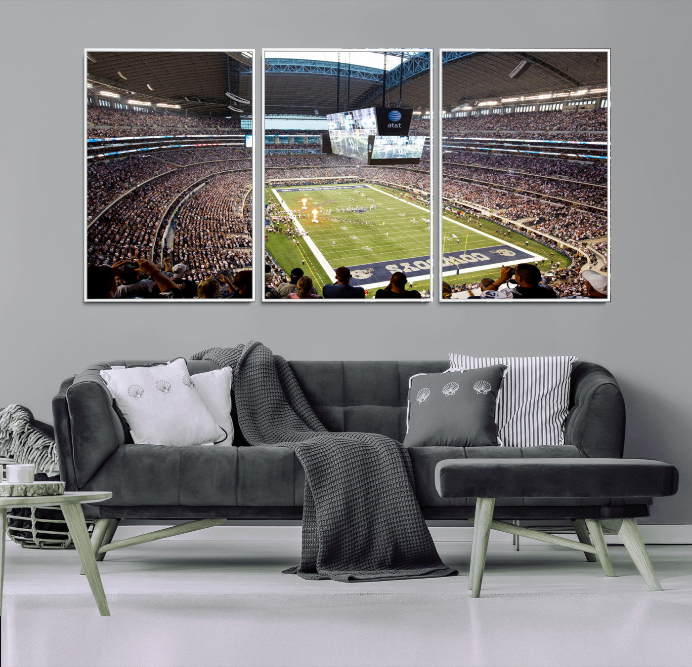 82096-MGV-FC-60X30-3P_White-Dallas Cowboys Football Team Print - Arlington AT&T Stadium Wall Art Canvas Print