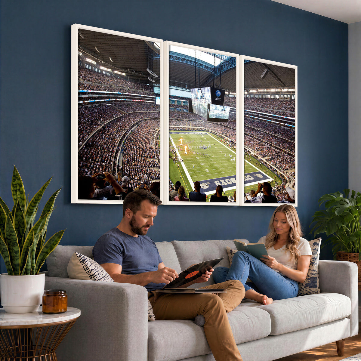 82096-MGV-CV-36X24 - Dallas Cowboys Football Team Print - Arlington AT&T Stadium Wall Art Canvas Print
