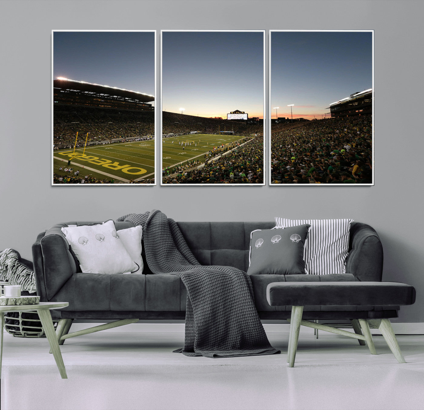 MGV-FC-60X30-3P - Oregon Ducks Football Team Print - Eugene Autzen Stadium Wall Art Canvas Print