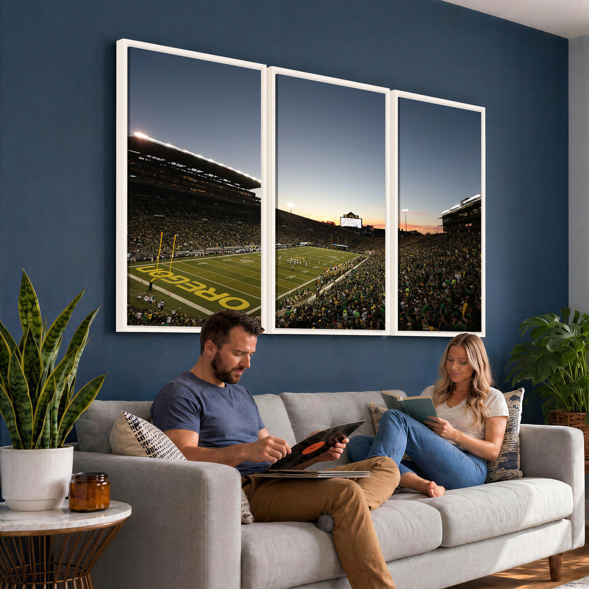 21429-MGV-CV-36X24 - Oregon Ducks Football Team Print - Eugene Autzen Stadium Wall Art Canvas Print