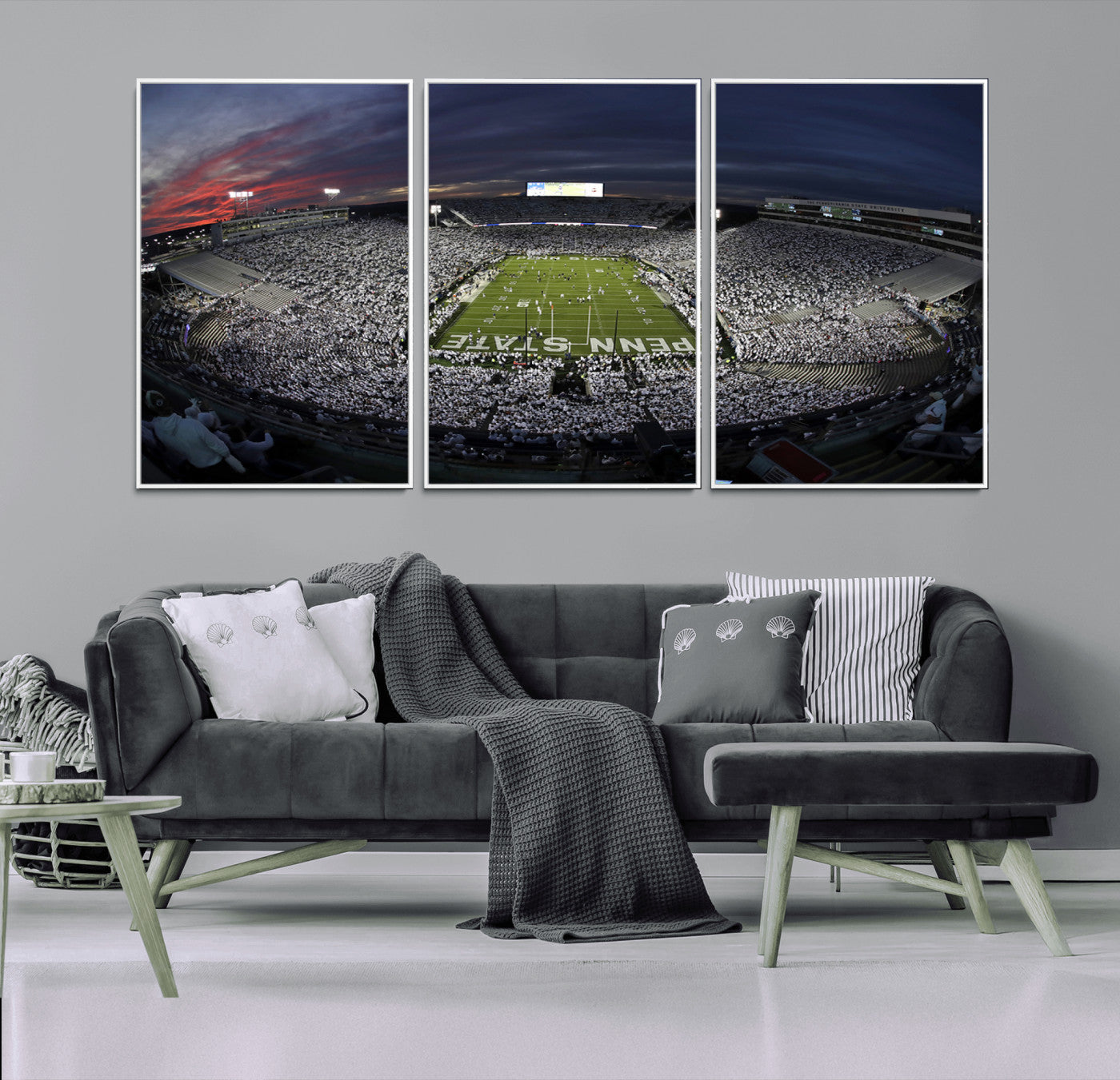 MGV-FC-60X30-3P - Penn State University Nittany Lions Football Team Print - University Park Beaver Stadium Wall Art