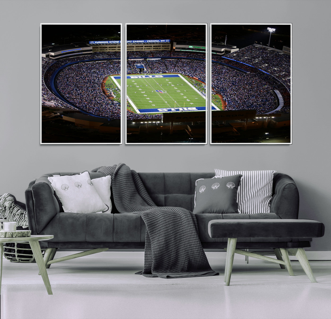 MGV-FC-60X30-3P - Buffalo Bills NFL Football Team Print - Highmark Stadium Wall Art Canvas Print