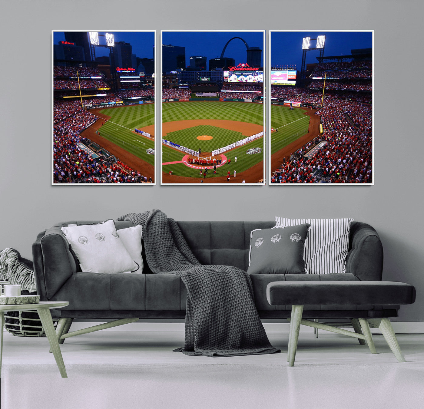 11925-MGV-CV-36X24-St. Louis Cardinals Baseball Team Print - Busch Stadium Wall Art Canvas Print