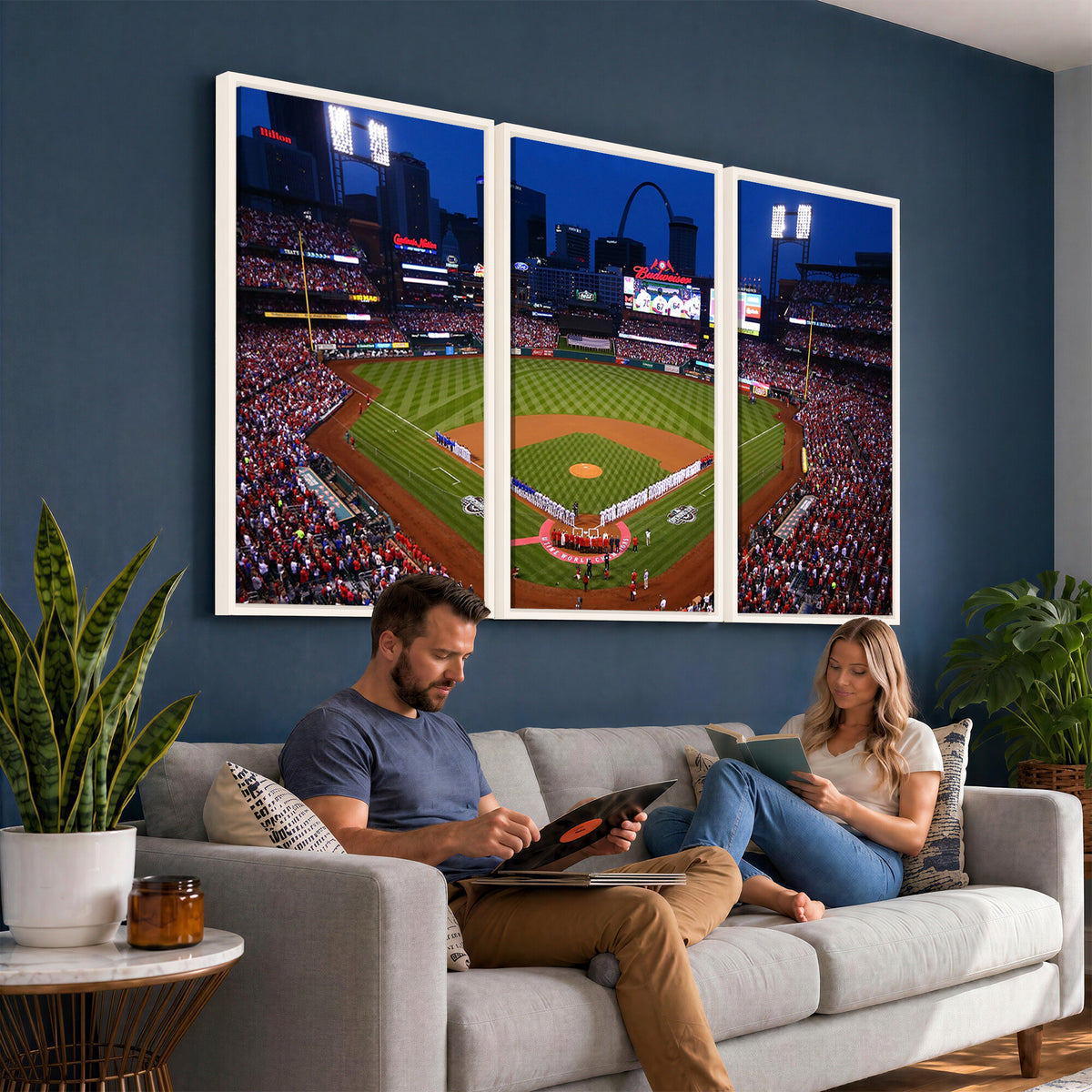 11925-MGV-CV-36X24 - St. Louis Cardinals Baseball Team Print, Busch Stadium Wall Art