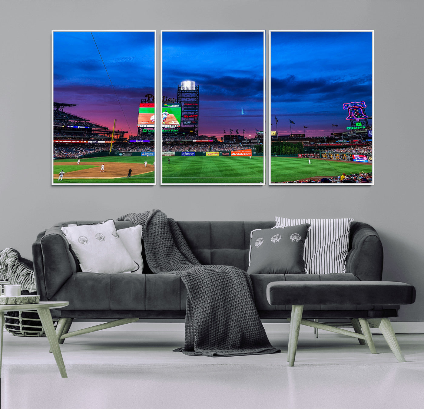 MGV-FC-60X30-3P - Philadelphia Phillies Baseball Team Print - Philadelphia Citizens Bank Park Stadium Canvas Wall Art