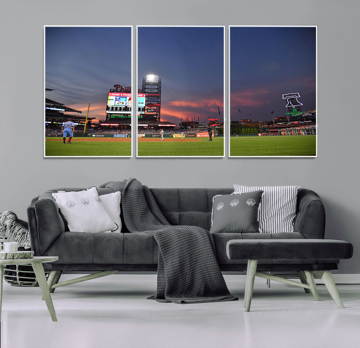 MGV-FC-60X30-3P - Philadelphia Phillies Baseball Print - Philadelphia Citizens Bank Park Stadium Wall Art, Phillies