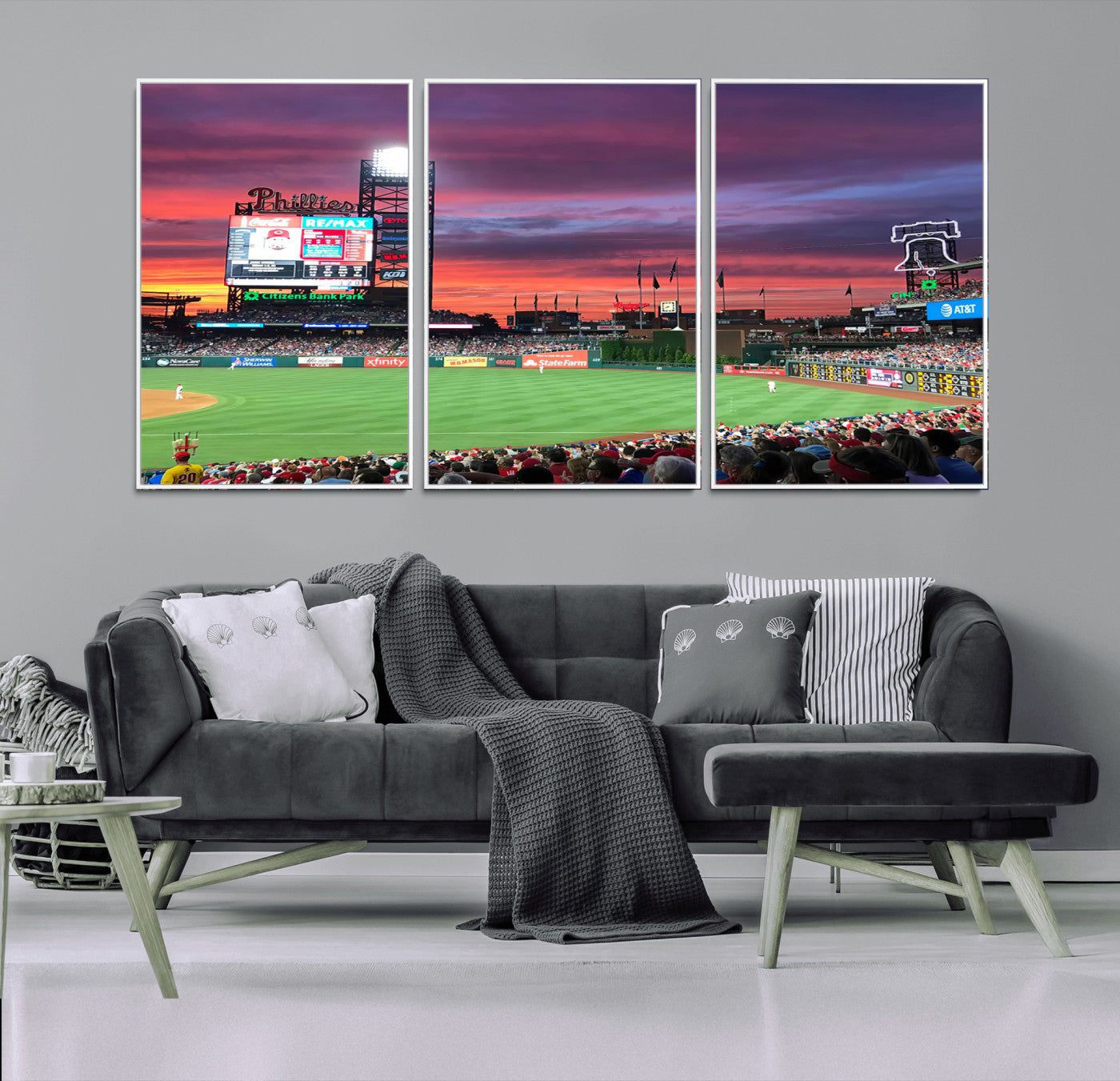 MGV-FC-60X30-3P - Philadelphia Phillies Baseball Team Print - Philadelphia Citizens Bank Park Stadium Wall Art Canvas
