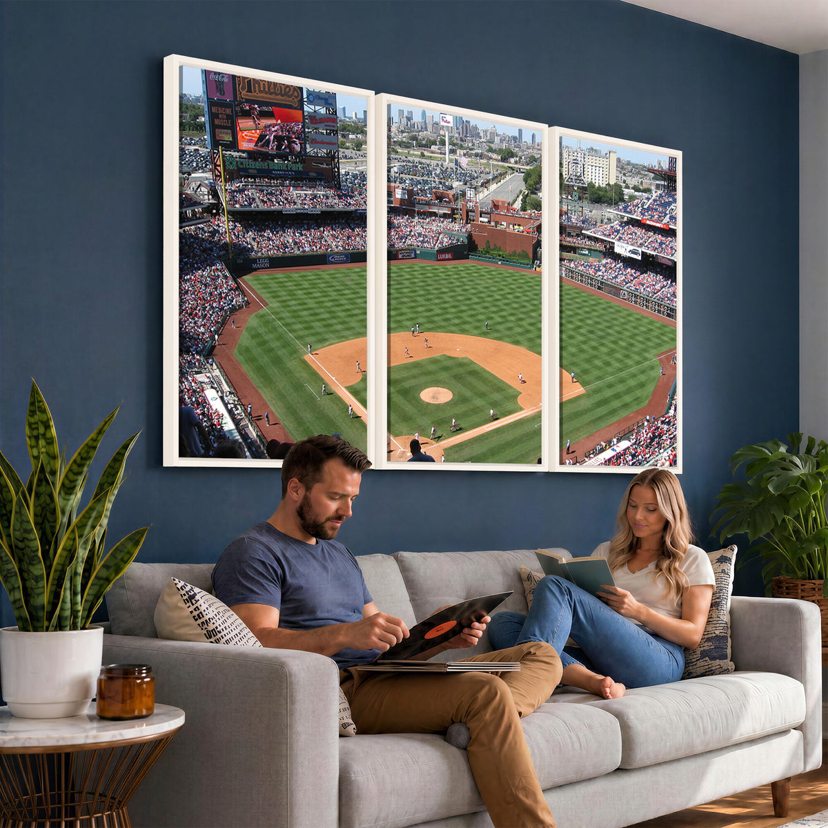 85755-MGV-CV-36X24 - Philadelphia Phillies Baseball Team Print - Philadelphia Citizens Bank Park Stadium Wall Art Canvas
