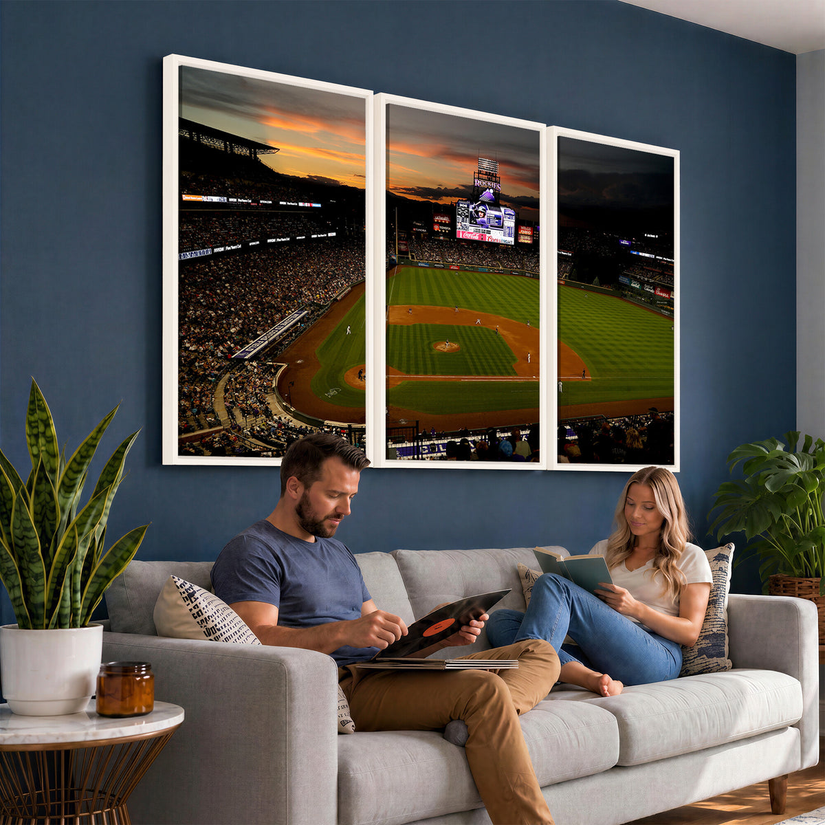 57060-MGV-CV-36X24 - Colorado Rockies Coors Field Wall Art Canvas Print - MLB Baseball Stadium