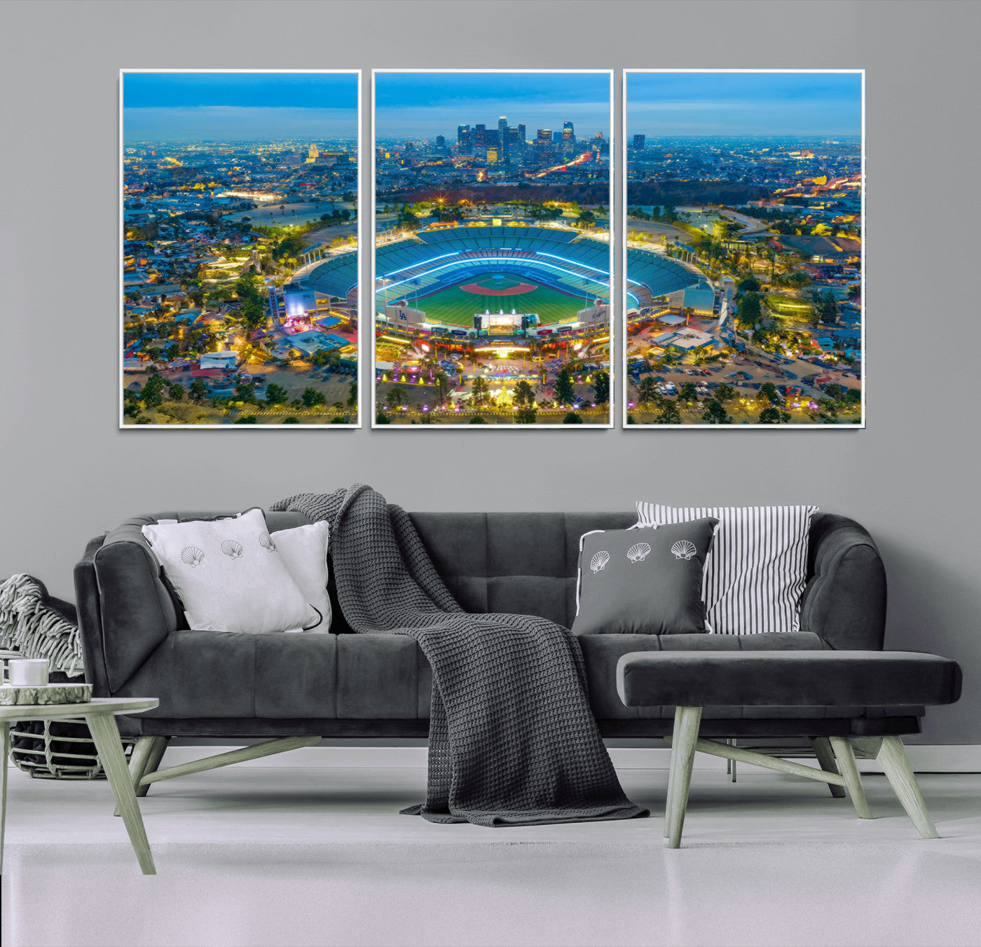 MGV-FC-60X30-3P - Los Angeles Dodgers Wall Art Canvas, Dodger Stadium Wall Art Canvas Print - MLB Baseball Stadium