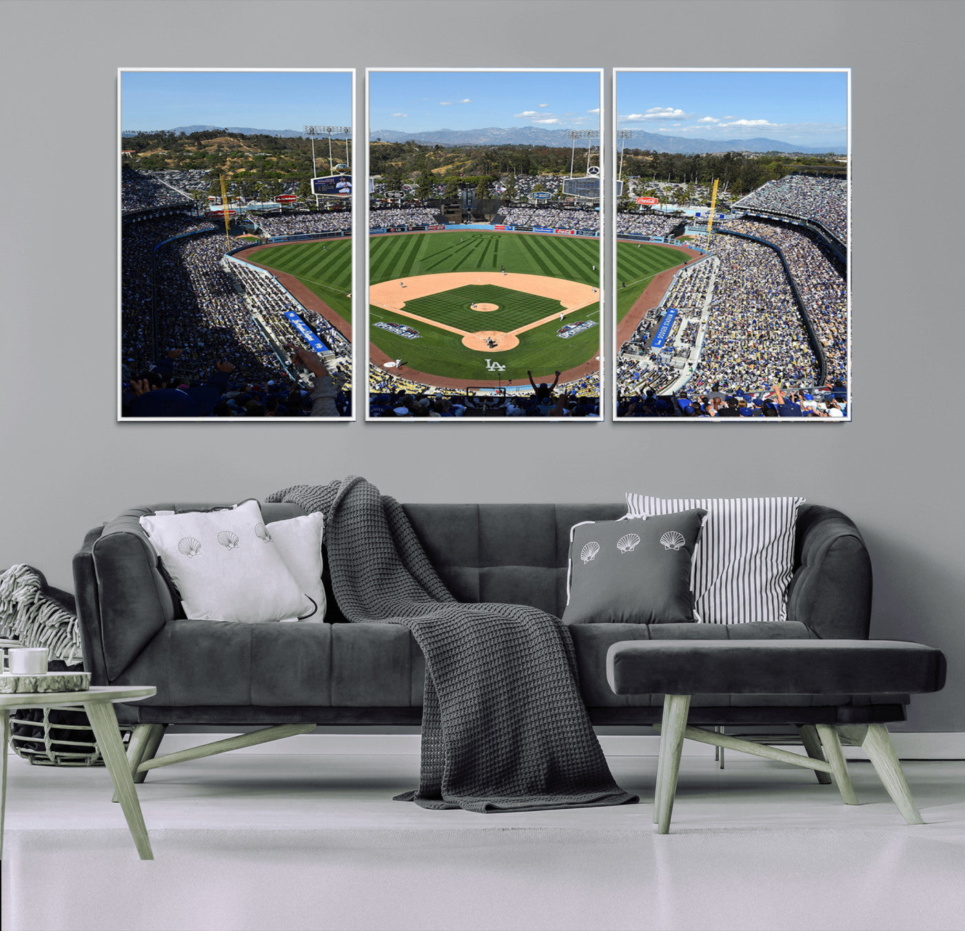 20436-MGV-CV-36X24-Los Angeles Dodgers Dodger Stadium Wall Art Canvas Print - MLB Baseball Stadium Wall Art Canvas