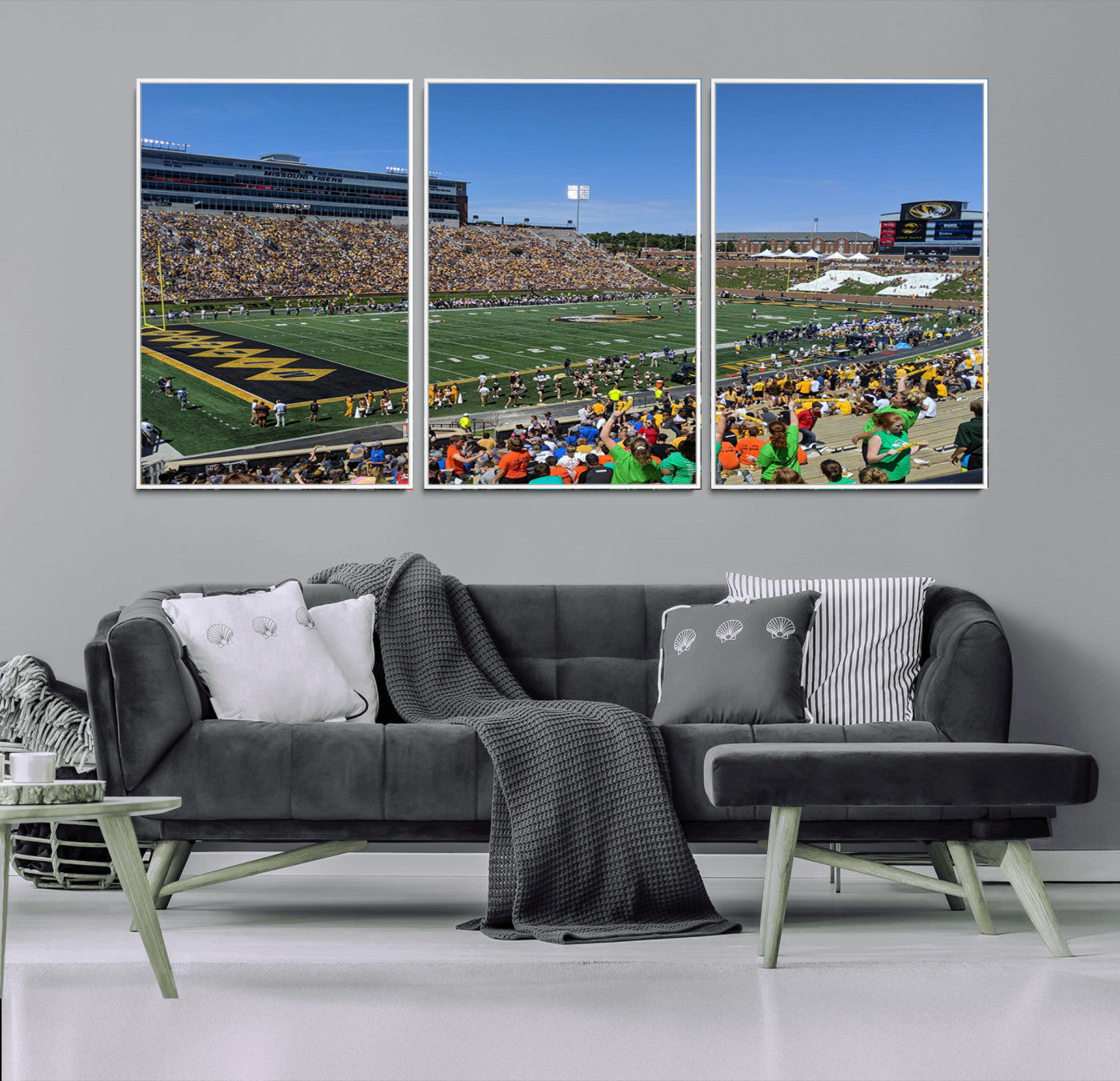 MGV-FC-60X30-3P - University of Missouri Tigers Football Team Print - Columbia Faurot Field Memorial Stadium Wall Art