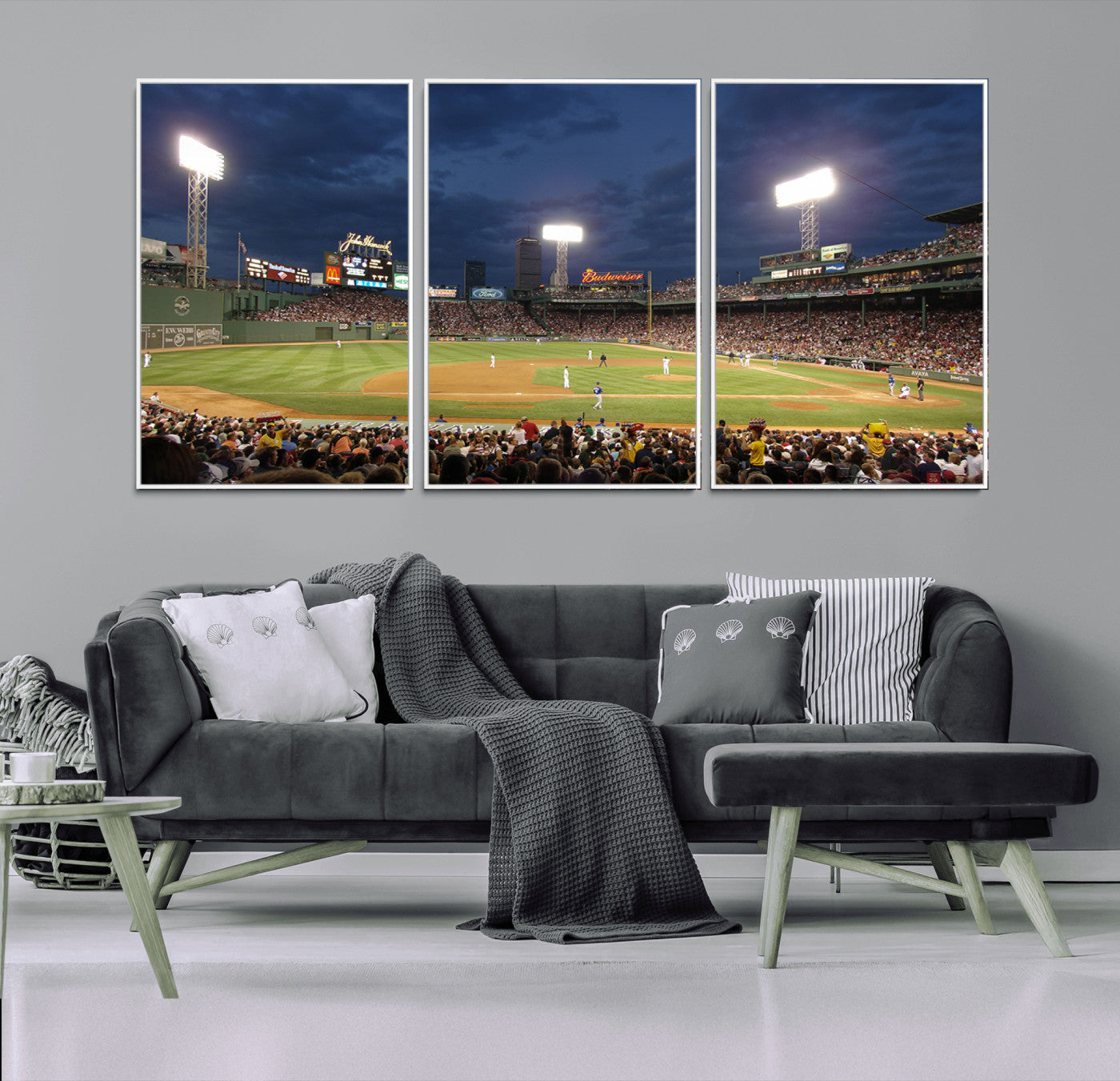 85099-MGV-CV-36X24-Boston Red Sox Baseball Team Print Canvas - Massachusetts Fenway Park Stadium Wall Art Canvas Print