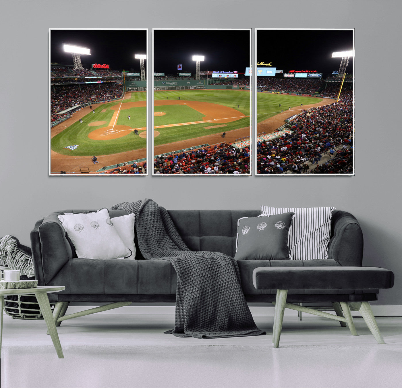 MGV-FC-60X30-3P - Boston Red Sox Baseball Team Print - Massachusetts Fenway Park Stadium Wall Art Canvas Print
